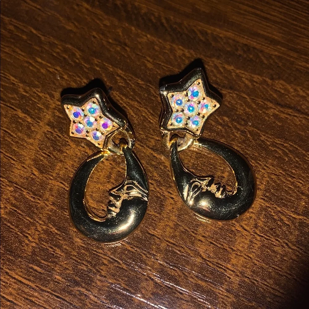 Vintage Kirk's Folly Moon & Star Earrings